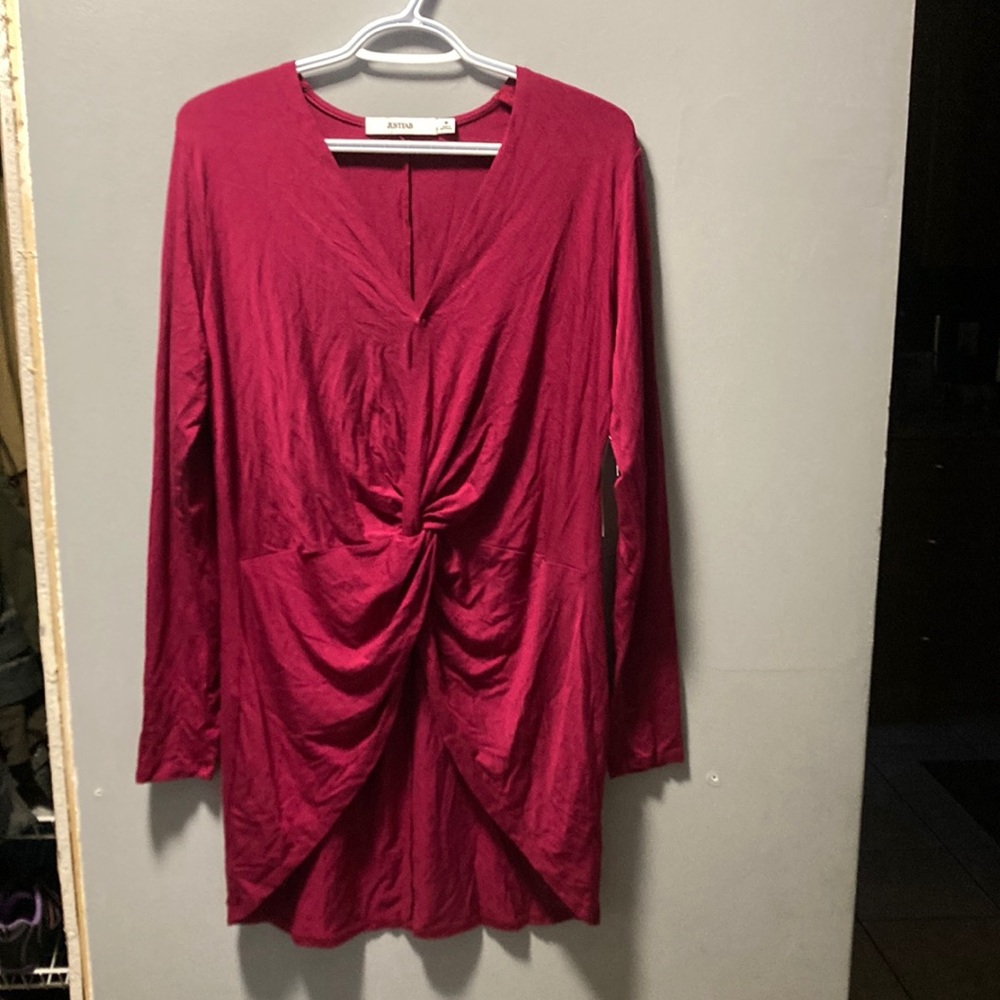 Justfab Red Tunic Length Top